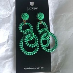 J. Crew beaded drop earrings, green